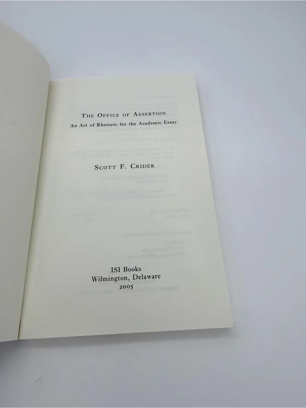 The Office On Assertion By Scott F. Crider - Academic Essay